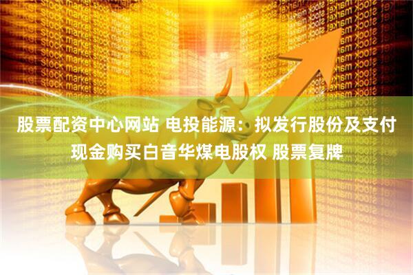 股票配资中心网站 电投能源：拟发行股份及支付现金购买白音华煤电股权 股票复牌
