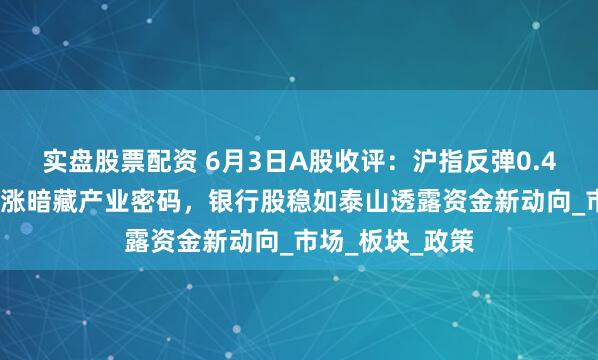 实盘股票配资 6月3日A股收评：沪指反弹0.43%：创新药领涨暗藏产业密码，银行股稳如泰山透露资金新动向_市场_板块_政策